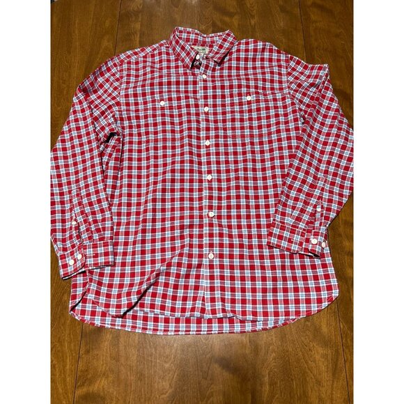 L.L. Bean Other - L.L.Bean Plaid Long Sleeve Button Down Shirt Red Blue Pockets Mens Large